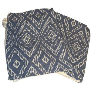 Custom Handmade Linen backed Chambray blue IKAT PAIR Lumbar pillow covers 13x20